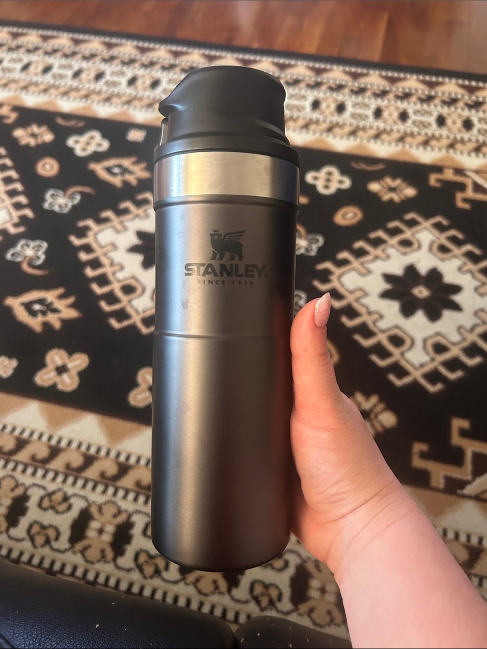 Stanley Matte Charcoal Travel Mug with Black Lid